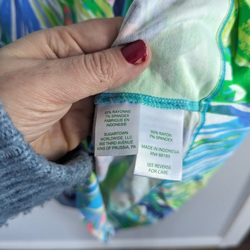 Women's Lilly Pulitzer Ophelia Dress XS 3/4 Sleeve Bright Comfy Beach Cruies - Picture 5 of 9